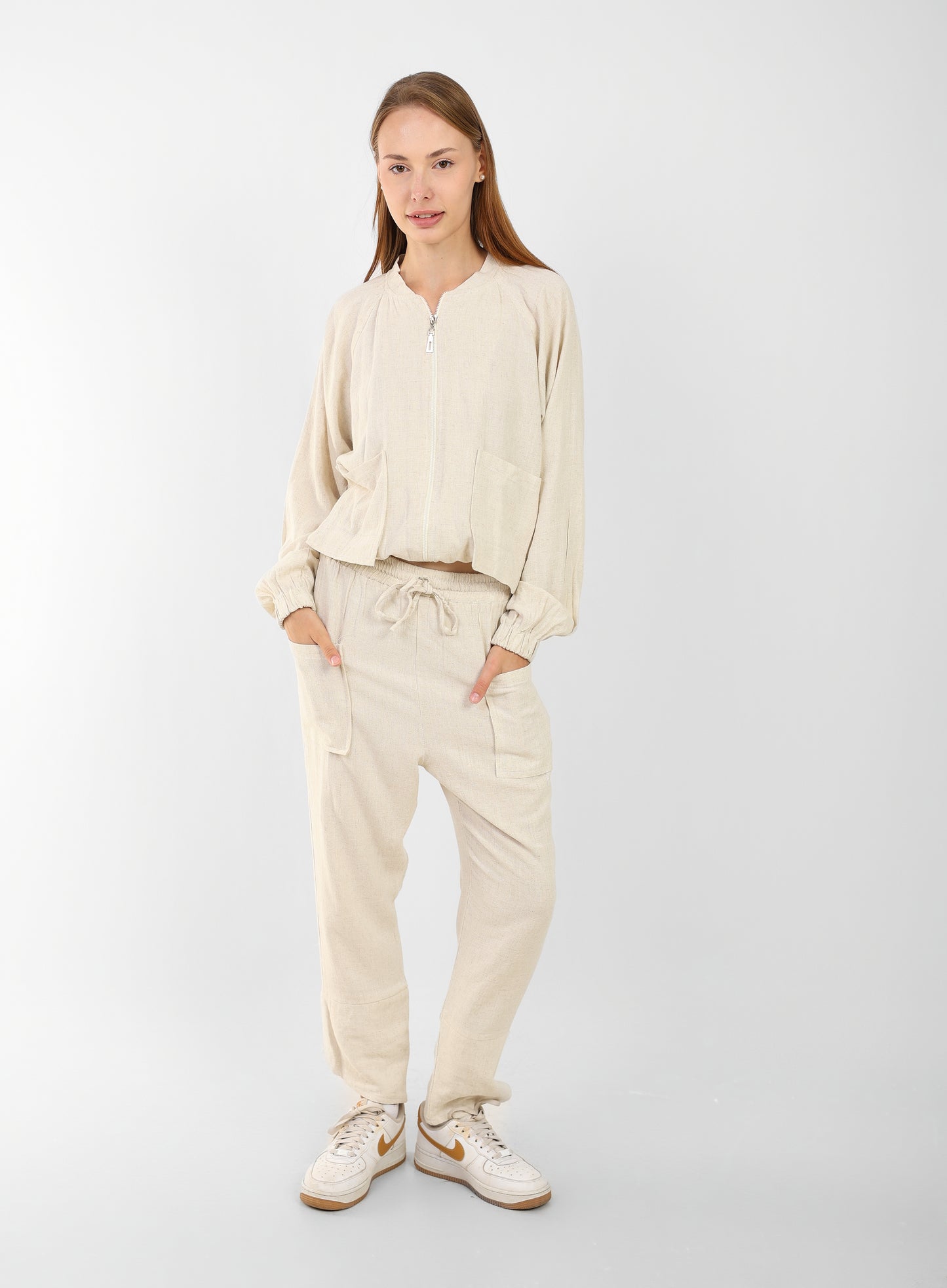 Zip-Up Bomber Jacket – Casual Loose Fit Lightweight Outerwea