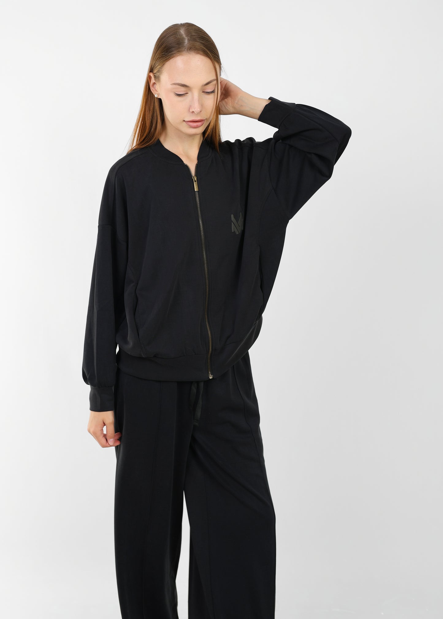 Luxe Bomber & Wide-Leg Pants Set – Minimalist Edition