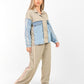 Women's Color Block Jacket and Pants Set with Stripe Detail – Casual Streetwear Style