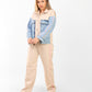 Women's Color Block Jacket and Pants Set with Stripe Detail – Casual Streetwear Style