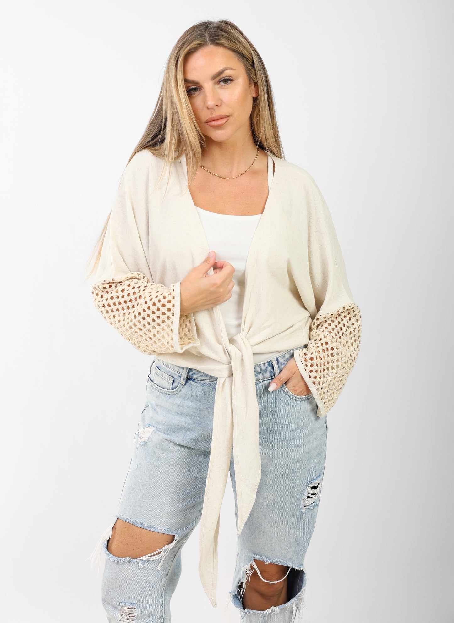 plain linen bolero