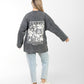 Oversized Washed Black Graphic Long Sleeve T-Shirt – "Seek First His Kingdom"