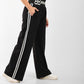 Women's Balenciaga-Inspired High-Waist Black Wide-Leg Joggers with Side Stripes