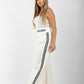 Women's Balenciaga-Inspired High-Waist Black Wide-Leg Joggers with Side Stripes