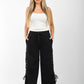Black Side-Lace Wide-Leg Joggers – Edge Edition