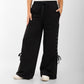 Black Side-Lace Wide-Leg Joggers – Edge Edition