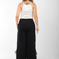 Black Side-Lace Wide-Leg Joggers – Edge Edition