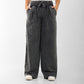 Washed pants with elastic waistband