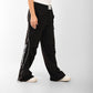 Women's Black Cargo Joggers with Side Print – Streetwear Style, Relaxed Fit