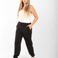 Women's Black Jogger Pants with Elastic Waist – Casual Slim Fit Sweatpants