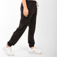 Women's Black Jogger Pants with Elastic Waist – Casual Slim Fit Sweatpants