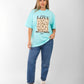 Oversized Graphic T-Shirt for Women – Leopard Print "LOVE" Design