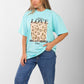 Oversized Graphic T-Shirt for Women – Leopard Print "LOVE" Design