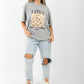 Oversized Graphic T-Shirt for Women – Leopard Print "LOVE" Design