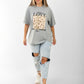 Oversized Graphic T-Shirt for Women – Leopard Print "LOVE" Design
