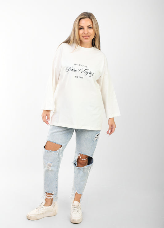 Oversized  Graphic T-Shirt – Off-White