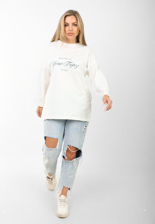 Oversized  Graphic T-Shirt – Off-White
