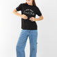 Women's Black Graphic T-Shirt - "Stay Wild Feral Child" | Casual Cotton Tee