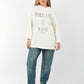 Oversized Graphic Sweatshirt - Portland Maine Girls Club | Casual Cream Pullover