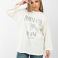 Oversized Graphic Sweatshirt - Portland Maine Girls Club | Casual Cream Pullover