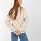 Graphic Sweatshirt with Sleeve Patches – Casual Oversized Fit