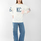 Graphic Sweatshirt with Sleeve Patches – Casual Oversized Fit