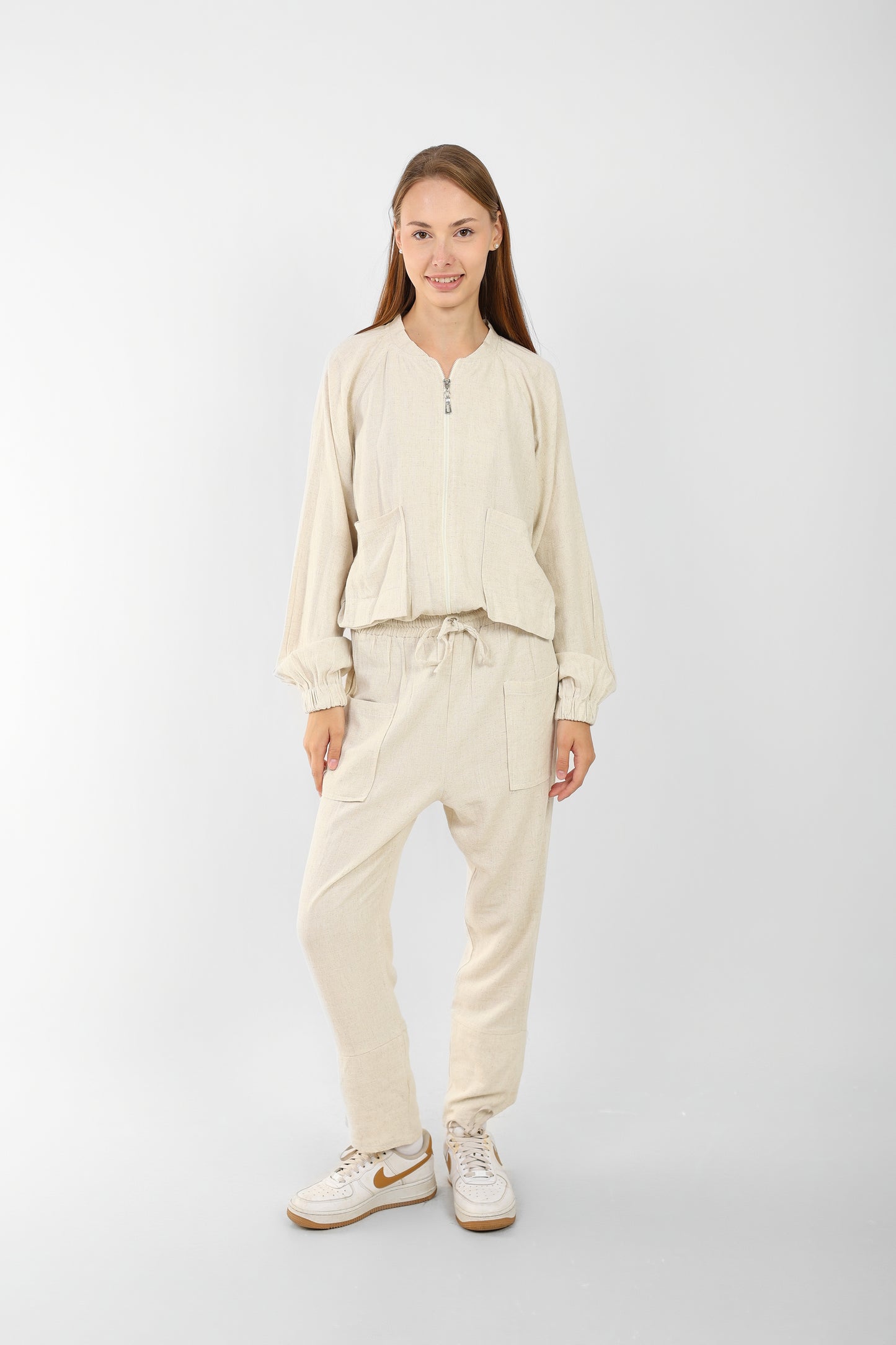 Zip-Up Bomber Jacket – Casual Loose Fit Lightweight Outerwea