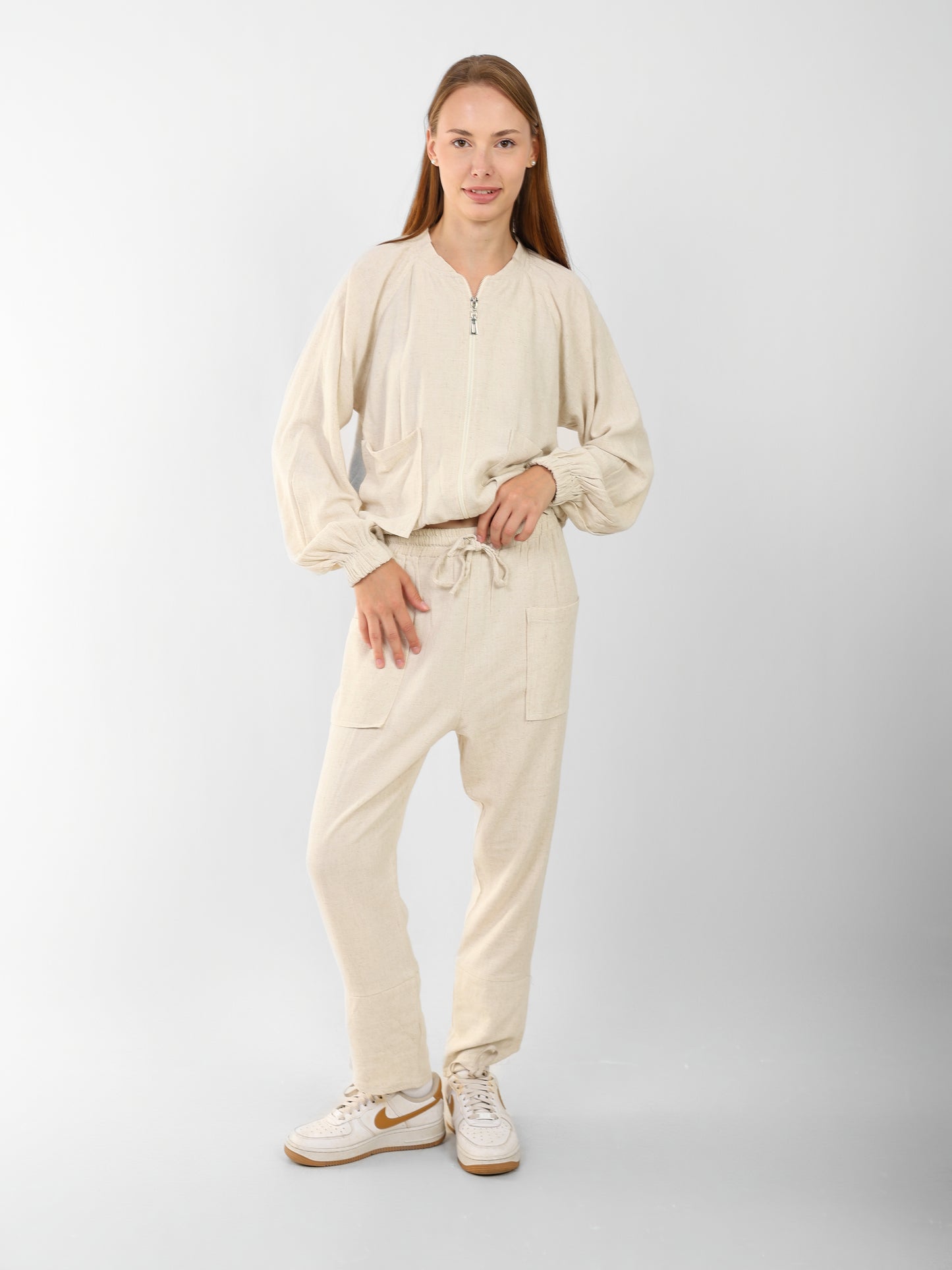 Zip-Up Bomber Jacket – Casual Loose Fit Lightweight Outerwea