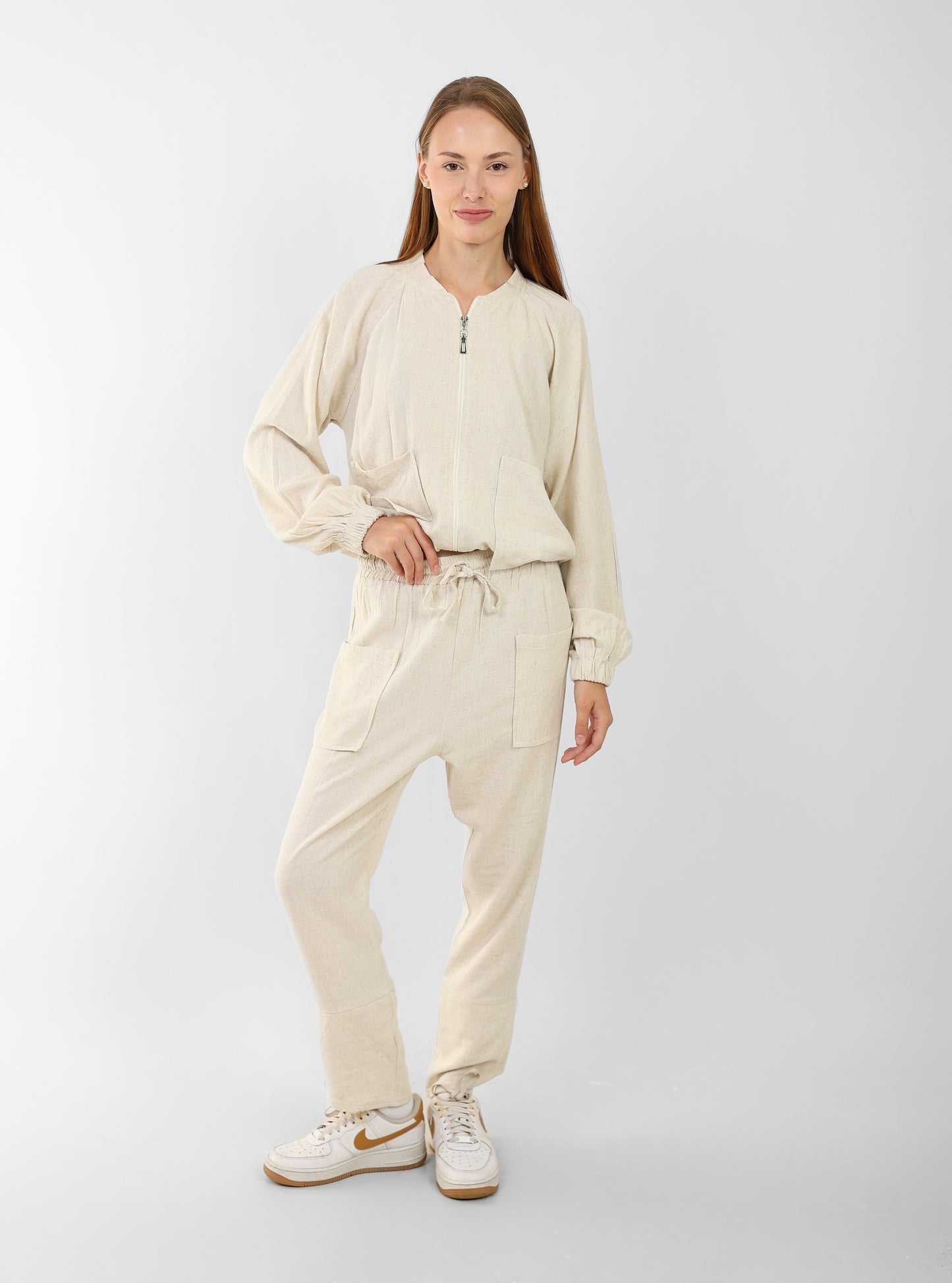 Zip-Up Bomber Jacket – Casual Loose Fit Lightweight Outerwea