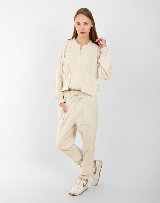 Zip-Up Bomber Jacket – Casual Loose Fit Lightweight Outerwea