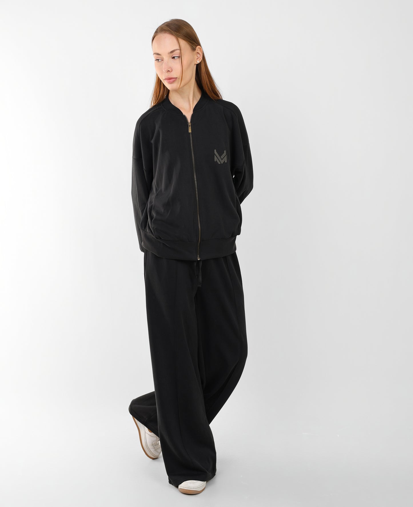 Luxe Bomber & Wide-Leg Pants Set – Minimalist Edition