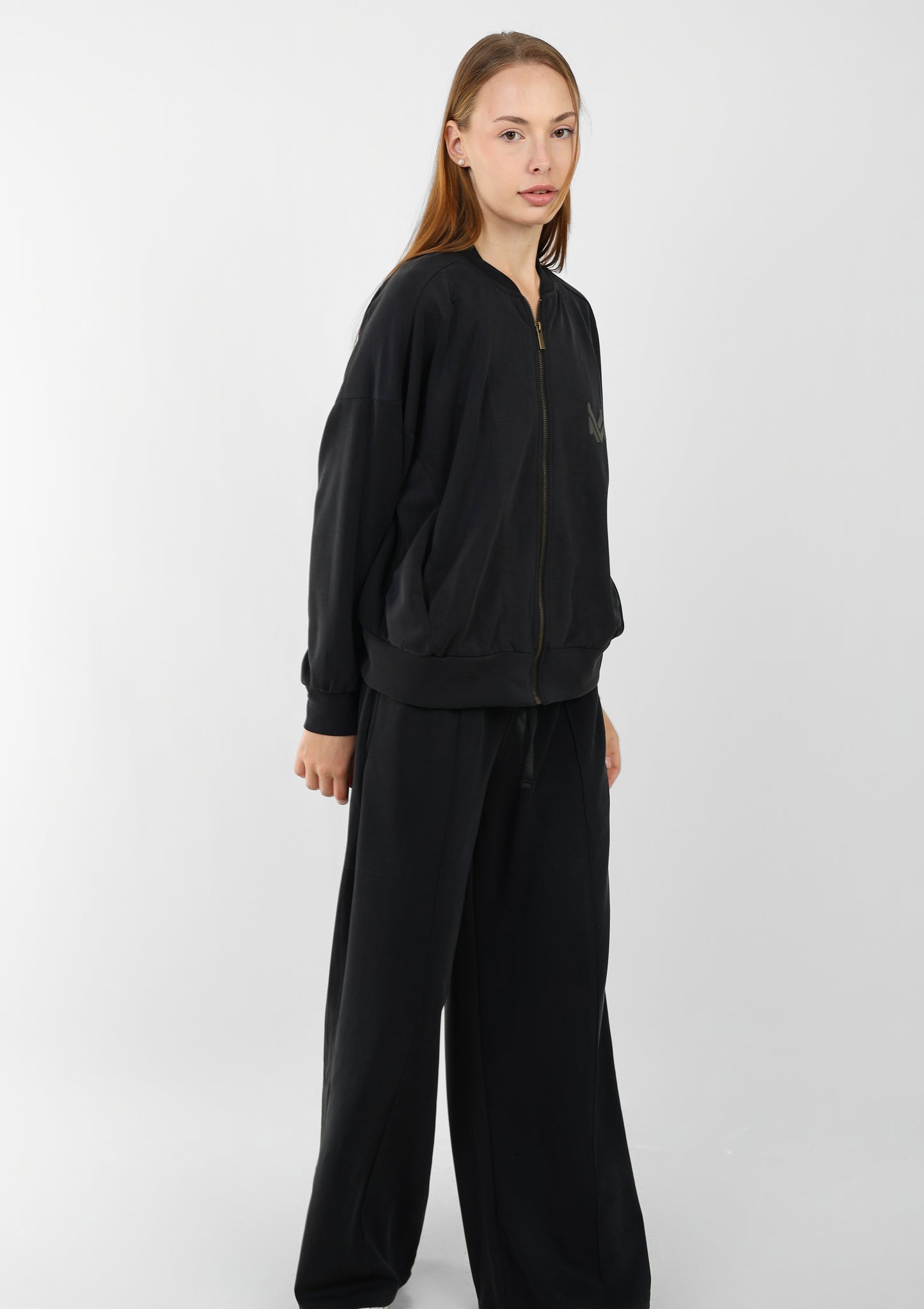 Luxe Bomber & Wide-Leg Pants Set – Minimalist Edition
