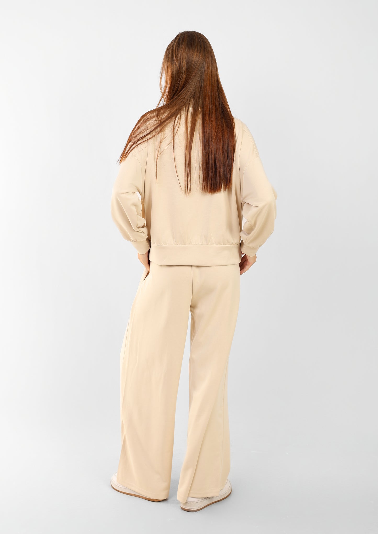 Luxe Bomber & Wide-Leg Pants Set – Minimalist Edition