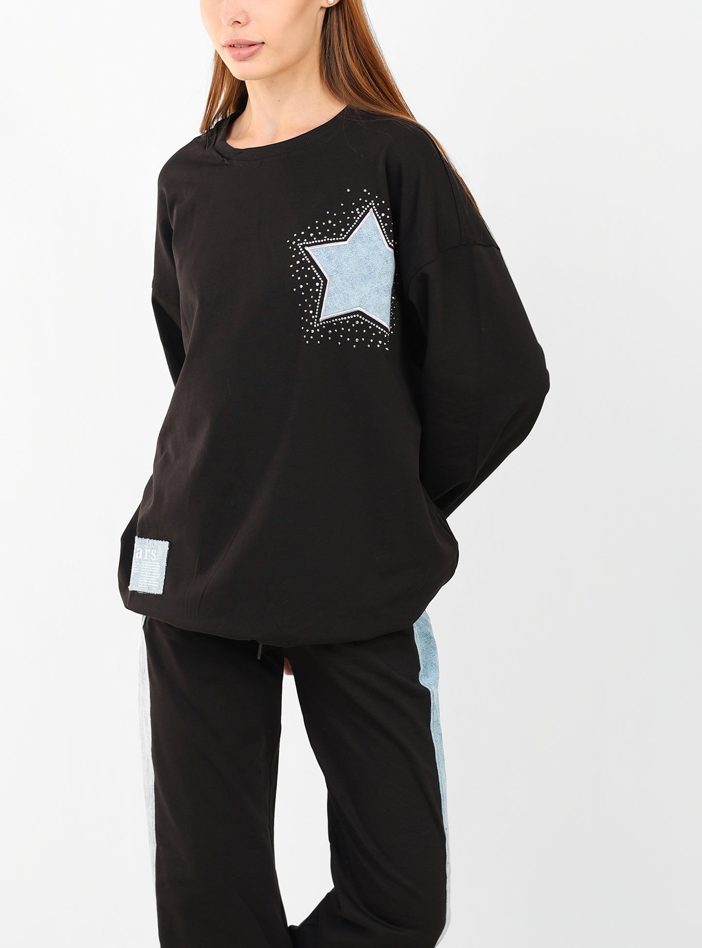 Loungewear Set with Star Patch Details – Casual Two-Piece Outfit
