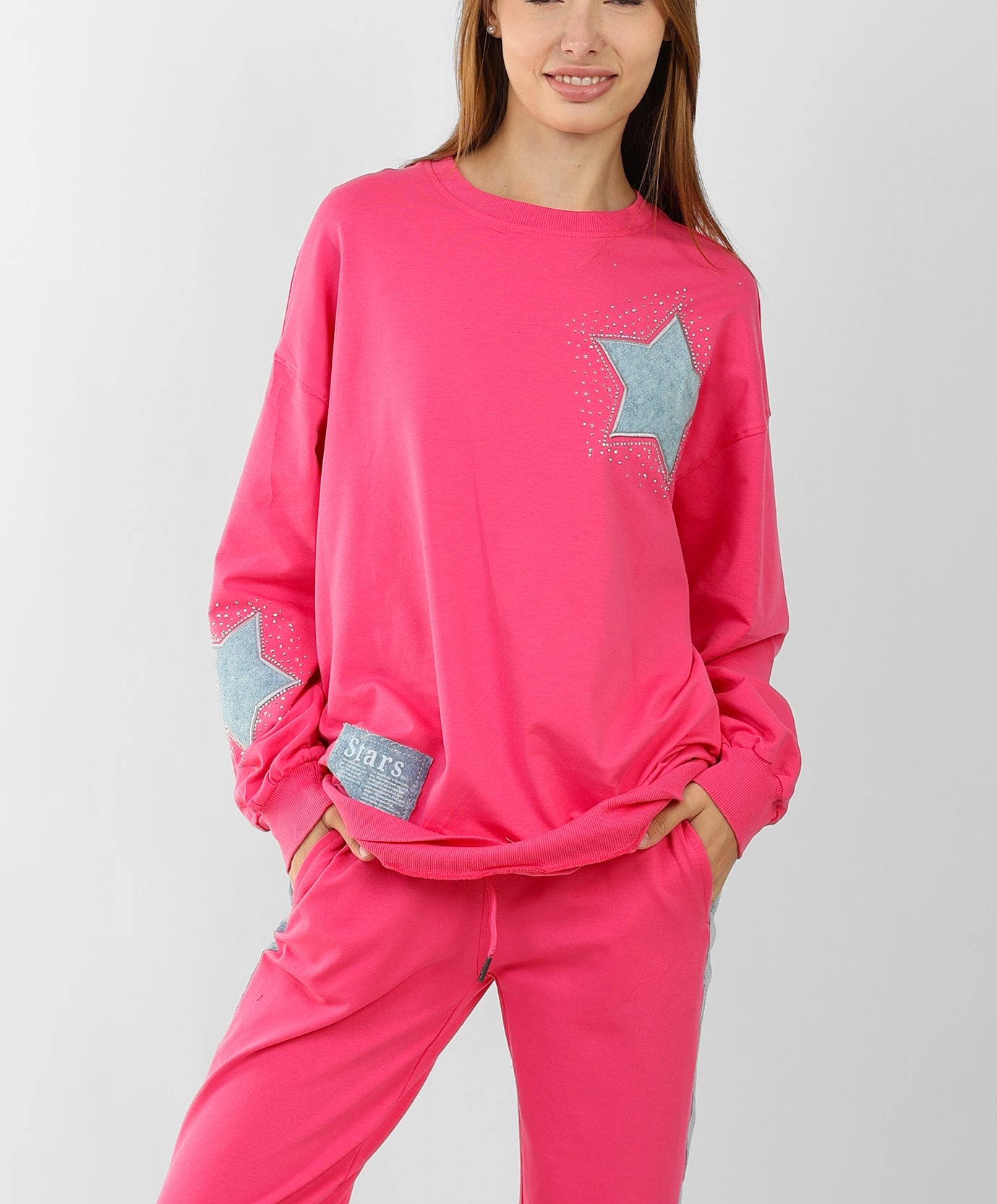 Loungewear Set with Star Patch Details – Casual Two-Piece Outfit