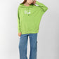 Oversized Lime Green Hoodie for Women – Graphic Print, Long Sleeve, Casual Streetwear