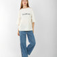 Women's Oversized White T-Shirt with "World Paintings Famous" Print – Casual Half Sleeve Tee