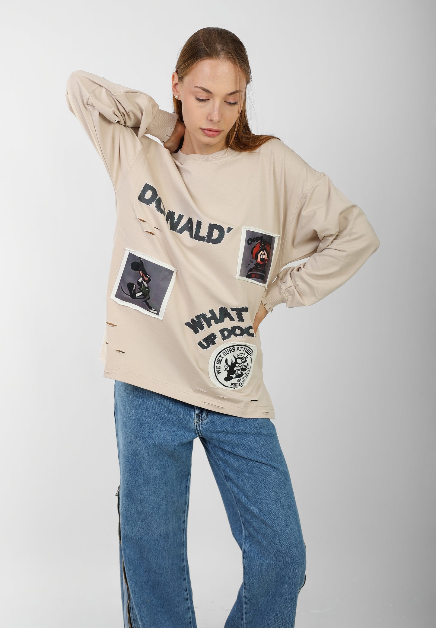 Women’s Oversized Distressed