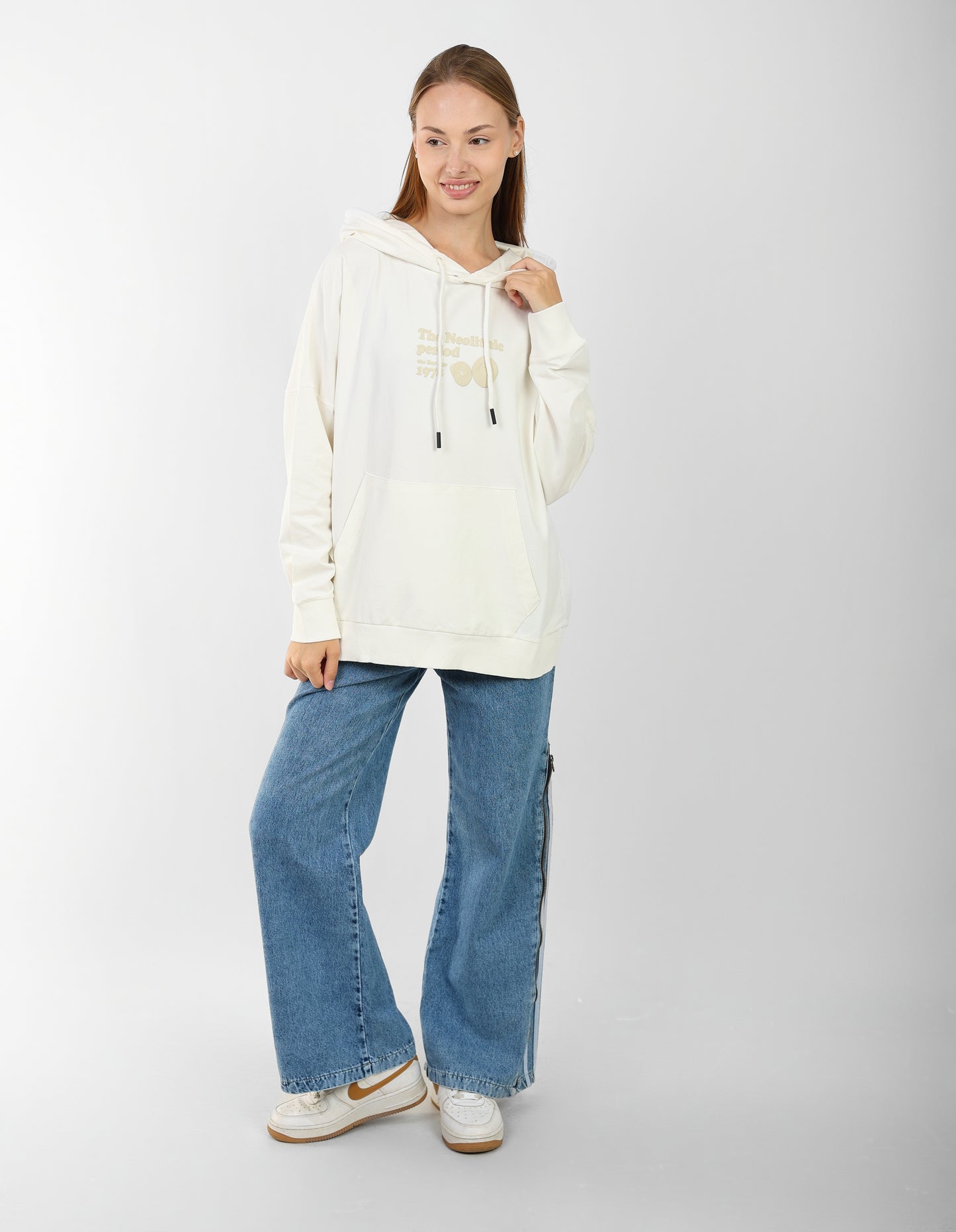 Oversized Lime Green Hoodie for Women – Graphic Print, Long Sleeve, Casual Streetwear