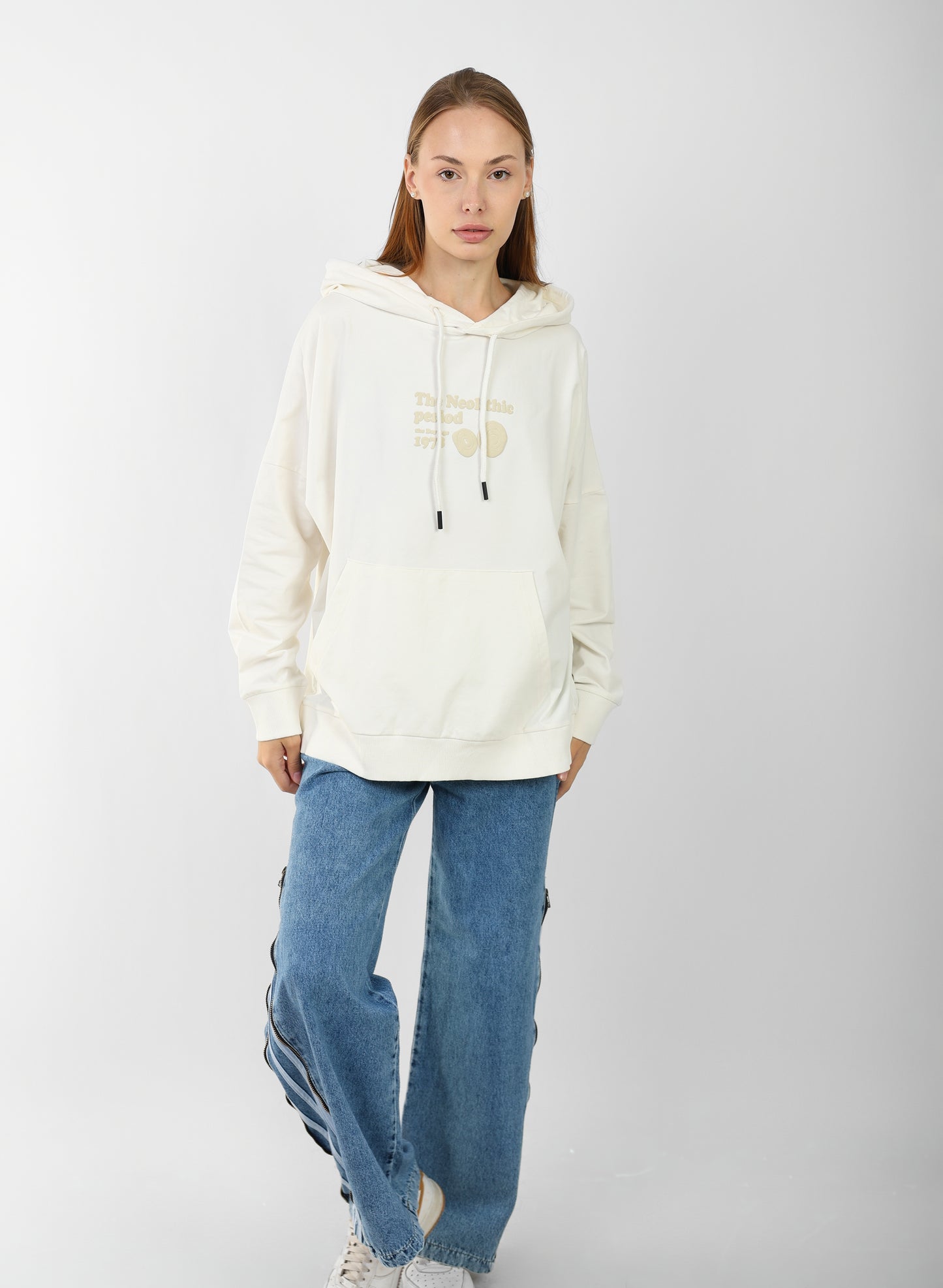 Oversized Lime Green Hoodie for Women – Graphic Print, Long Sleeve, Casual Streetwear