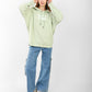 Oversized Lime Green Hoodie for Women – Graphic Print, Long Sleeve, Casual Streetwear