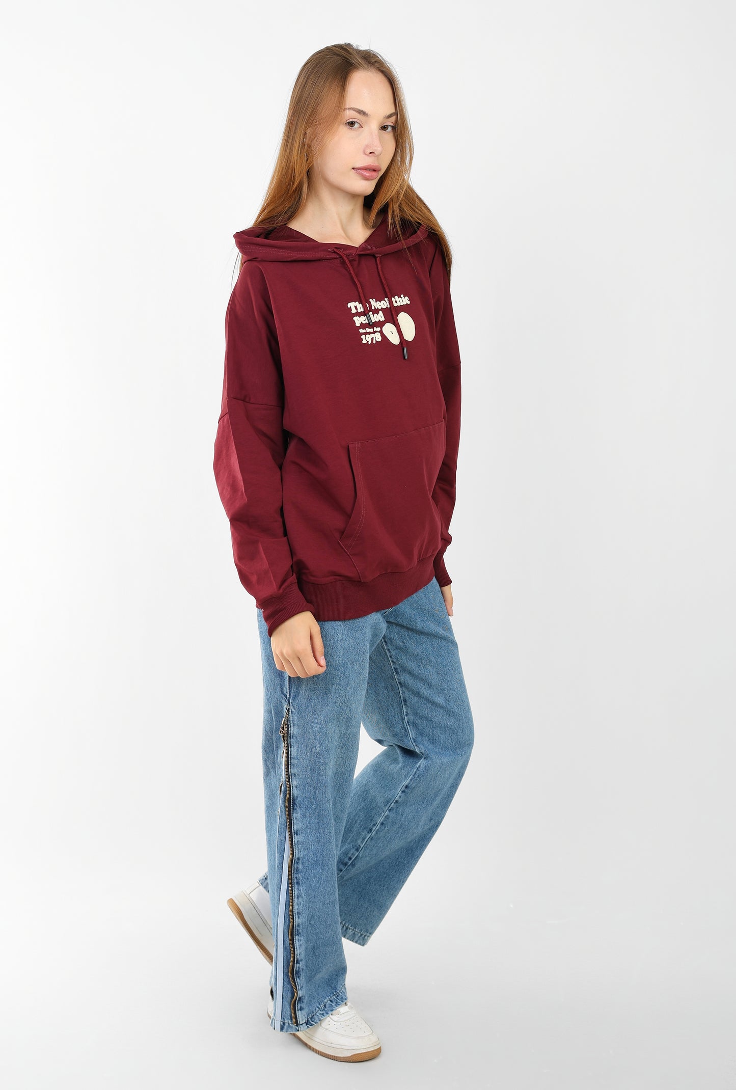 Oversized Lime Green Hoodie for Women – Graphic Print, Long Sleeve, Casual Streetwear