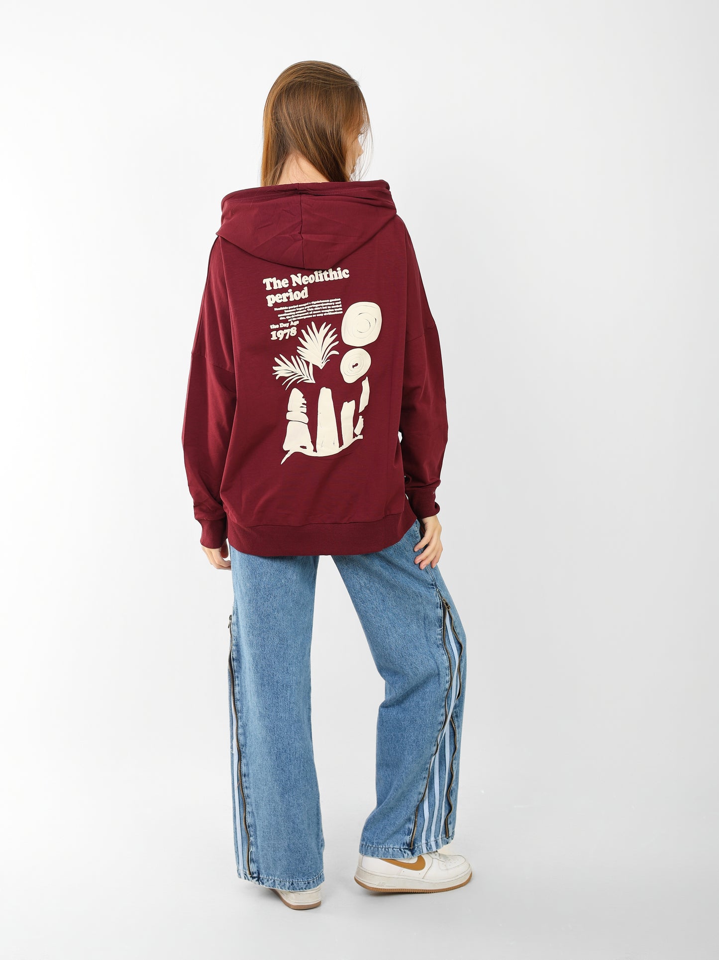 Oversized Lime Green Hoodie for Women – Graphic Print, Long Sleeve, Casual Streetwear