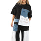 Black Oversized Patchwork Set