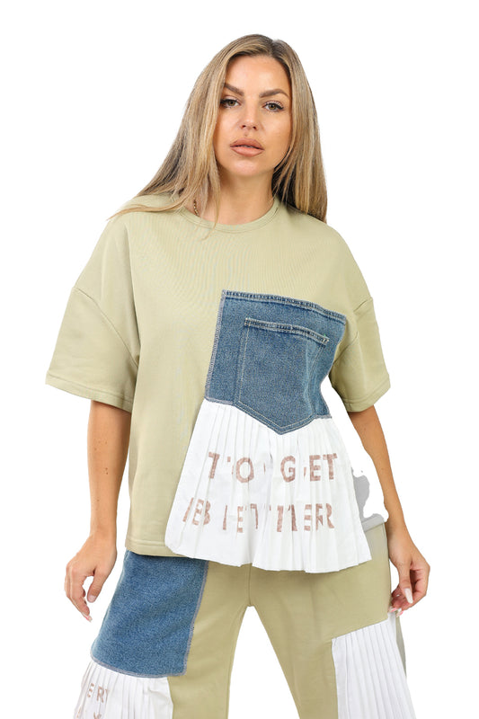 Mintgreen Oversized Patchwork Set