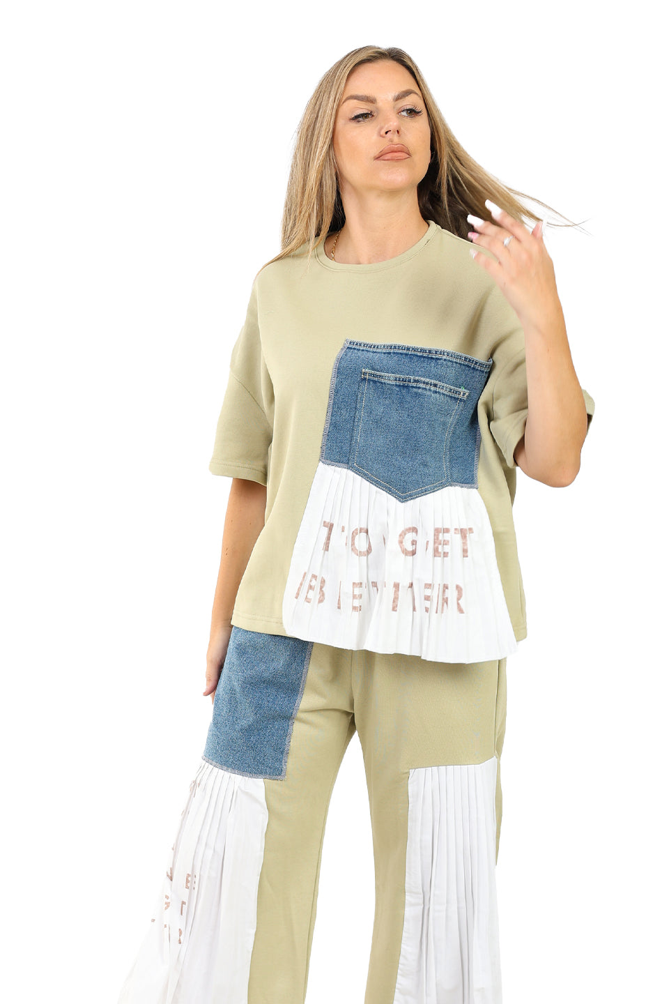 Mintgreen Oversized Patchwork Set